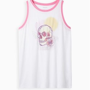 NEW Torrid Skull Triblend Jersey Tank Top Plus Size 1X NEW WITH TAG